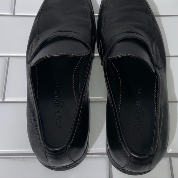 Louis Vuitton LV Dress Shoes Loafers Oxford Leather Black Men’s UK 7.5 US 8.5 - Picture 10 of 12